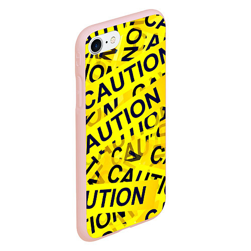 Чехол iPhone 7/8 матовый Caution / 3D-Светло-розовый – фото 2