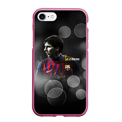 Чехол iPhone 7/8 матовый Leo Messi, цвет: 3D-малиновый