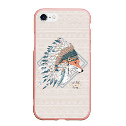 Чехол iPhone 7/8 матовый Fox: Wild Free, цвет: 3D-светло-розовый