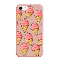 Чехол iPhone 7/8 матовый Мороженки, цвет: 3D-светло-розовый