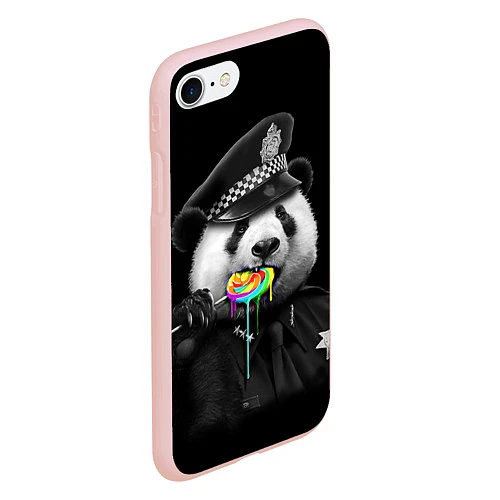 Чехол iPhone 7/8 матовый Панда с карамелью / 3D-Светло-розовый – фото 2