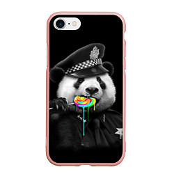 Чехол iPhone 7/8 матовый Панда с карамелью, цвет: 3D-светло-розовый