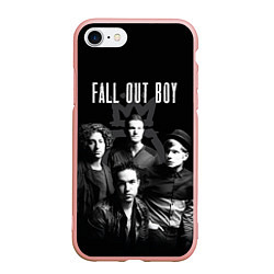 Чехол iPhone 7/8 матовый Fall out boy band, цвет: 3D-светло-розовый