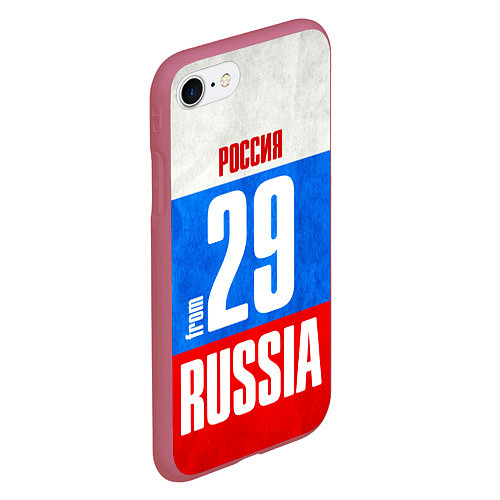 Чехол iPhone 7/8 матовый Russia: from 29 / 3D-Малиновый – фото 2