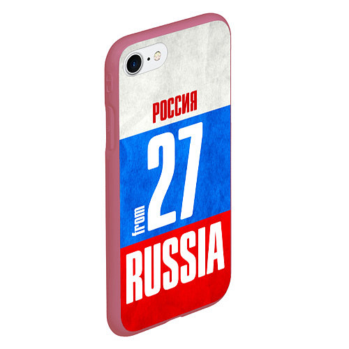 Чехол iPhone 7/8 матовый Russia: from 27 / 3D-Малиновый – фото 2