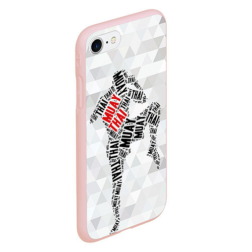 Чехол iPhone 7/8 матовый Muay thai Words / 3D-Светло-розовый – фото 2