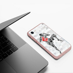 Чехол iPhone 7/8 матовый Muay thai Words, цвет: 3D-светло-розовый — фото 2