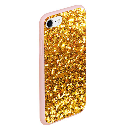 Чехол iPhone 7/8 матовый Золотое мерцание / 3D-Светло-розовый – фото 2
