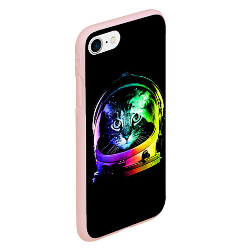 Чехол iPhone 7/8 матовый Кот космонавт / 3D-Светло-розовый – фото 2