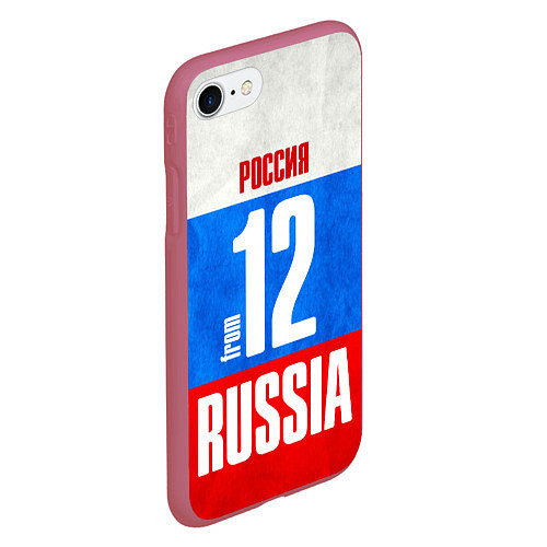 Чехол iPhone 7/8 матовый Russia: from 12 / 3D-Малиновый – фото 2