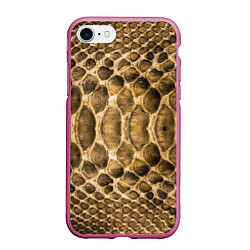 Чехол iPhone 7/8 матовый Змеиная кожа, цвет: 3D-малиновый