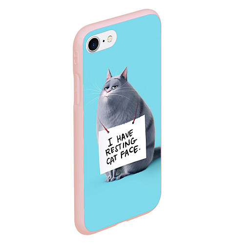 Чехол iPhone 7/8 матовый I have resing cat face / 3D-Светло-розовый – фото 2