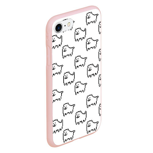 Чехол iPhone 7/8 матовый Undertale Annoying dog white / 3D-Светло-розовый – фото 2