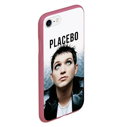 Чехол iPhone 7/8 матовый Placebo: Brian Molko / 3D-Малиновый – фото 2