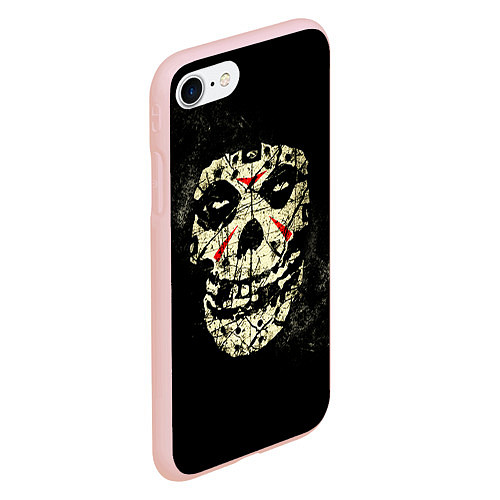 Чехол iPhone 7/8 матовый Misfits: Death Face / 3D-Светло-розовый – фото 2