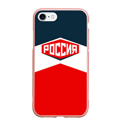 Чехол iPhone 7/8 матовый Россия СССР, цвет: 3D-светло-розовый