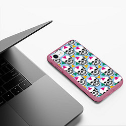 Чехол iPhone 7/8 матовый Черепки, цвет: 3D-малиновый — фото 2