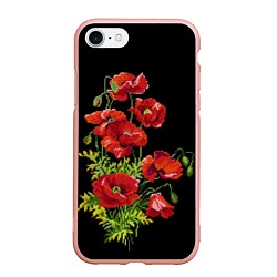 Чехол iPhone 7/8 матовый Вышивка 29, цвет: 3D-светло-розовый