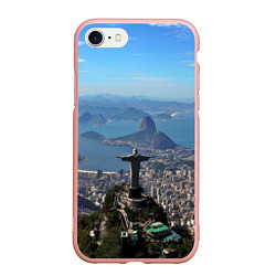Чехол iPhone 7/8 матовый Рио-де-Жанейро, цвет: 3D-светло-розовый