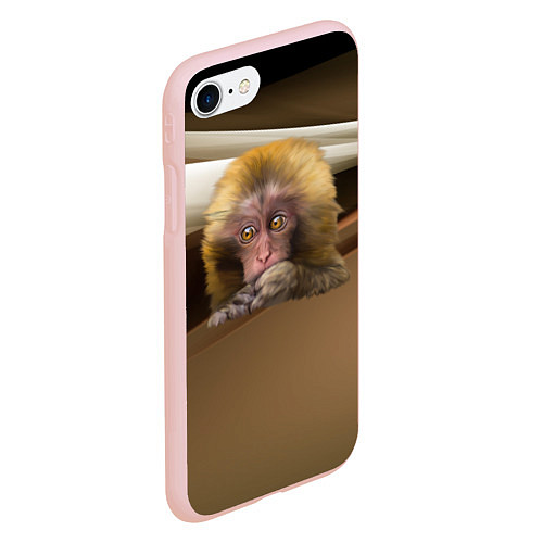 Чехол iPhone 7/8 матовый Мартышка / 3D-Светло-розовый – фото 2