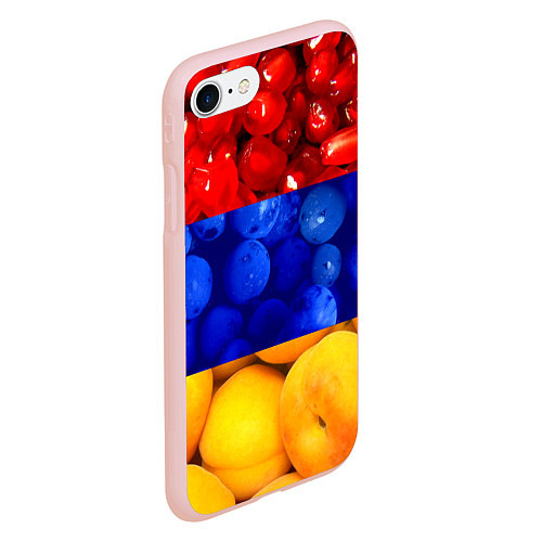 Чехол iPhone 7/8 матовый Флаг Армении / 3D-Светло-розовый – фото 2