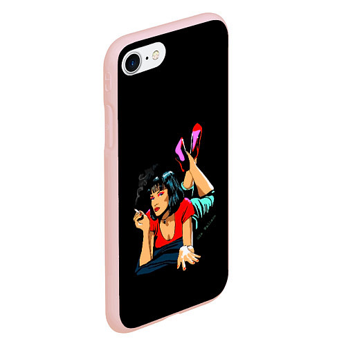 Чехол iPhone 7/8 матовый Pulp Fiction: Mia Wallace / 3D-Светло-розовый – фото 2