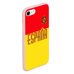 Чехол iPhone 7/8 матовый Сборная Испании: Евро 2016, цвет: 3D-светло-розовый — фото 2