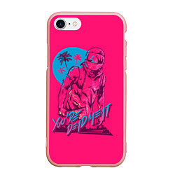 Чехол iPhone 7/8 матовый You're dead meat, цвет: 3D-светло-розовый