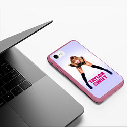Чехол iPhone 7/8 матовый Taylor Swift, цвет: 3D-малиновый — фото 2