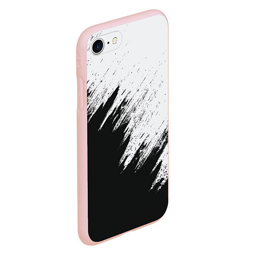 Чехол iPhone 7/8 матовый Черно-белый разрыв / 3D-Светло-розовый – фото 2