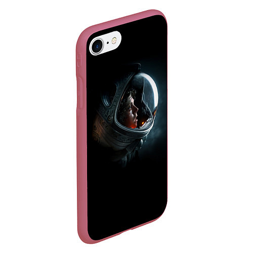 Чехол iPhone 7/8 матовый Aliens Astronaut / 3D-Малиновый – фото 2