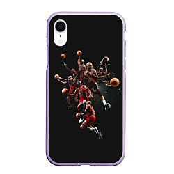 Чехол iPhone XR матовый Michael Jordan Style цвета 3D-светло-сиреневый — фото 1