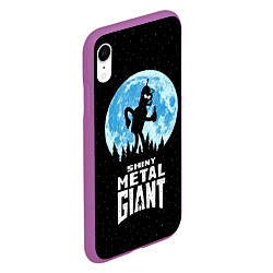 Чехол iPhone XR матовый Bender Metal Giant, цвет: 3D-фиолетовый — фото 2