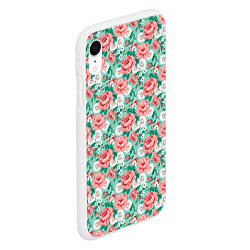 Чехол iPhone XR матовый Розы, цвет: 3D-белый — фото 2