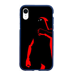 Чехол iPhone XR матовый Dethklok: Dark Man, цвет: 3D-тёмно-синий