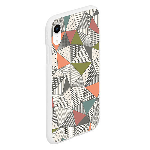 Чехол iPhone XR матовый Геометрия / 3D-Белый – фото 2