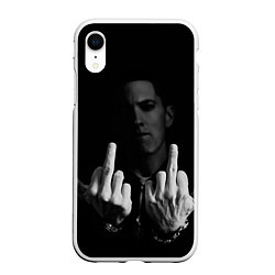 Чехол iPhone XR матовый Eminem Fuck цвета 3D-белый — фото 1