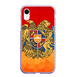 Чехол iPhone XR матовый Армения, цвет: 3D-светло-сиреневый