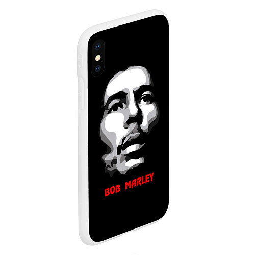 Чехол iPhone XS Max матовый Bob Marley Face / 3D-Белый – фото 2