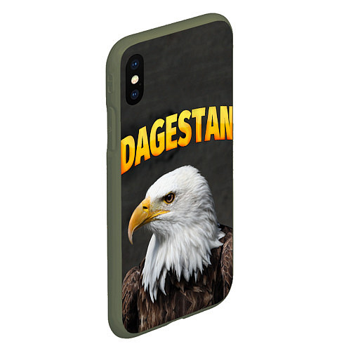 Чехол iPhone XS Max матовый Dagestan Eagle / 3D-Темно-зеленый – фото 2
