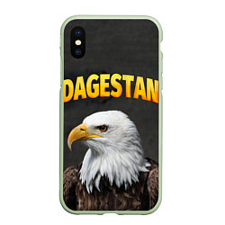 Чехол iPhone XS Max матовый Dagestan Eagle, цвет: 3D-салатовый