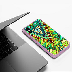 Чехол iPhone XS Max матовый Этно, цвет: 3D-сиреневый — фото 2