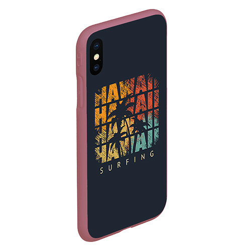 Чехол iPhone XS Max матовый Hawaii Surfing / 3D-Малиновый – фото 2