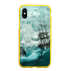 Чехол iPhone XS Max матовый Море, цвет: 3D-желтый