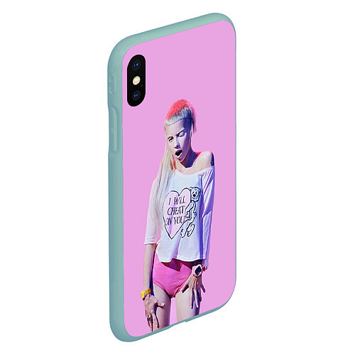 Чехол iPhone XS Max матовый Die Antwoord: I will cheat on you / 3D-Мятный – фото 2