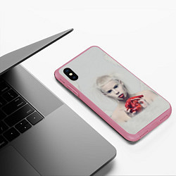 Чехол iPhone XS Max матовый Die Antwoord: Blooded Heart, цвет: 3D-малиновый — фото 2