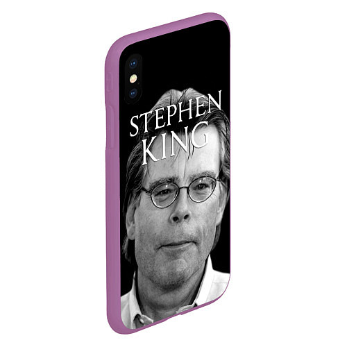 Чехол iPhone XS Max матовый Стивен Кинг - Король ужасов / 3D-Фиолетовый – фото 2