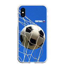Чехол iPhone XS Max матовый Футбол - гол
