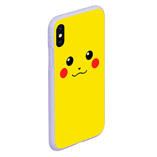 Чехол iPhone XS Max матовый Happy Pikachu / 3D-Светло-сиреневый – фото 2