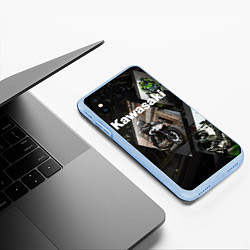 Чехол iPhone XS Max матовый Kawasaky, цвет: 3D-голубой — фото 2